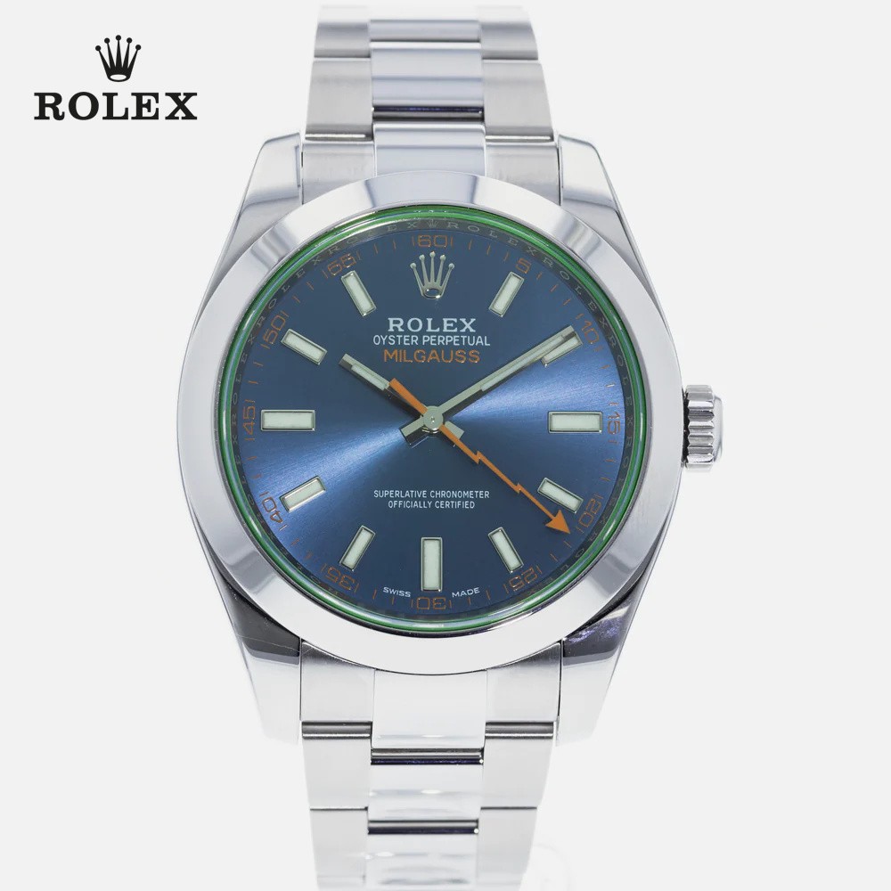 replica Rolex Milgauss 116400GV Watch With Blue, knockoff Rolex watches
